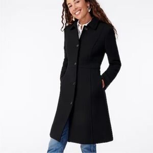 J. CREW Lady Day Classic Black Wool Coat. Size 6P